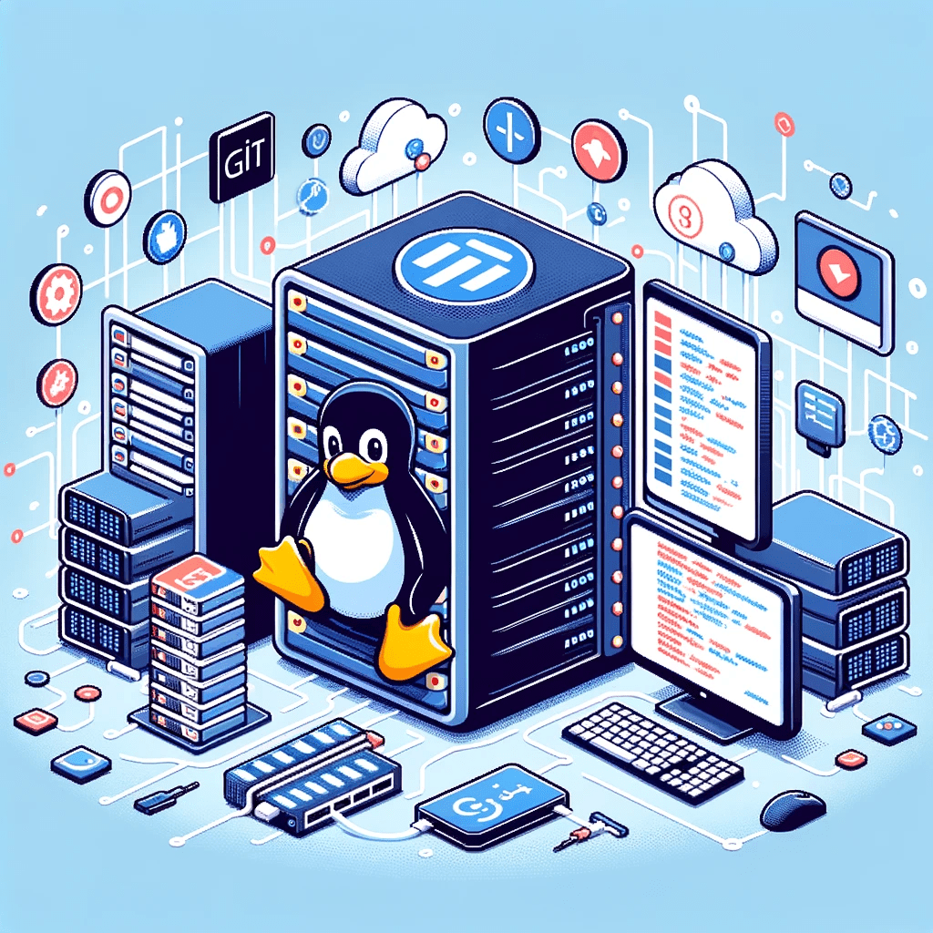 Illustration of a Git-backed Linux development server